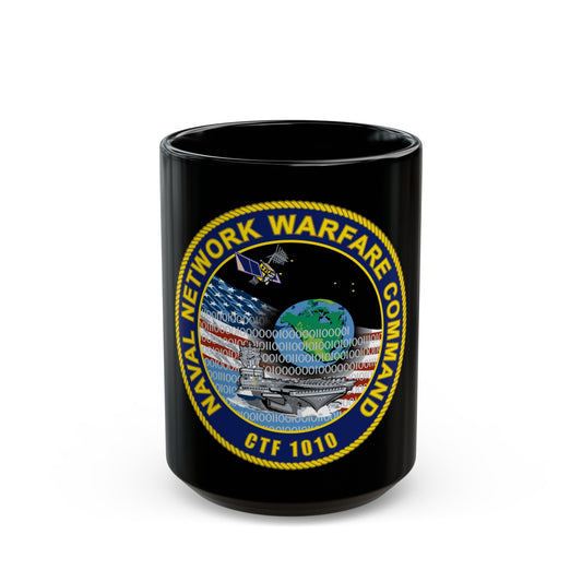 Naval Network Warfare Command CFT 1010 (U.S. Navy) Black Coffee Mug-15oz-The Sticker Space