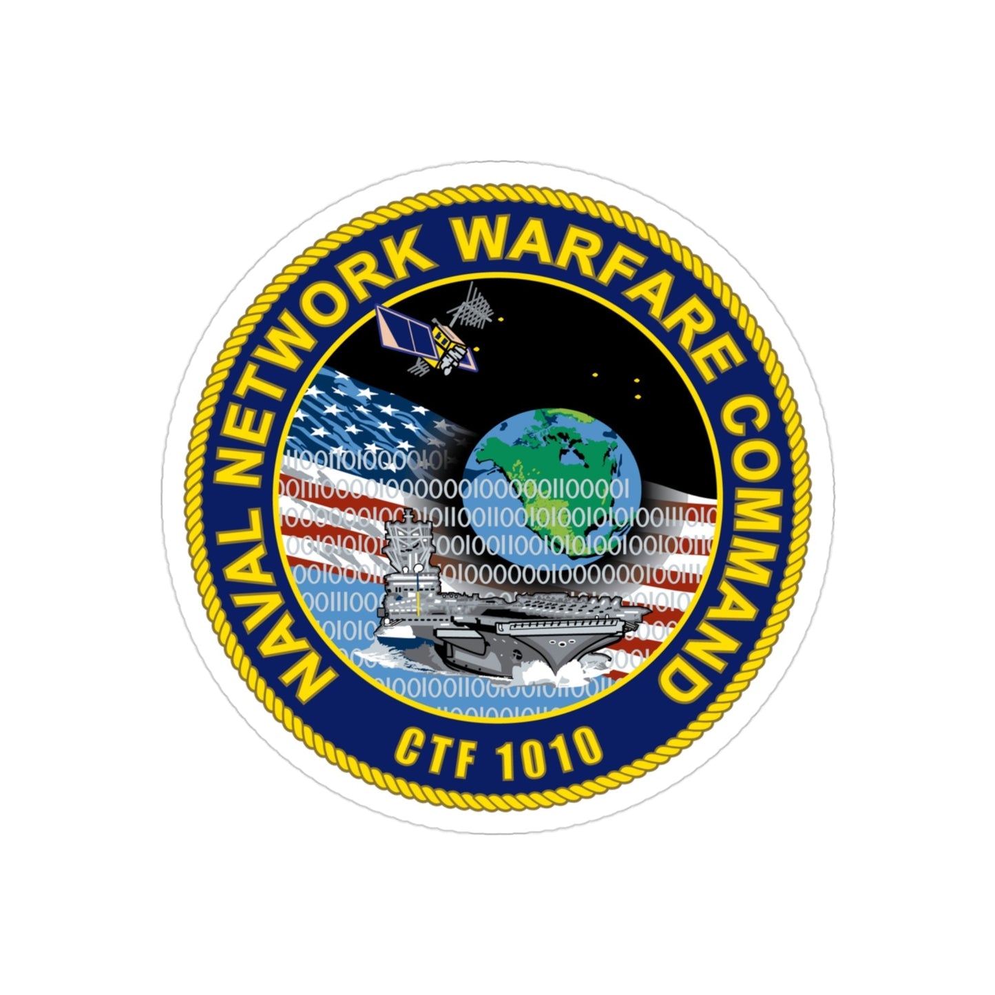 Naval Network Warfare Command CFT 1010 (U.S. Navy) Transparent STICKER Die-Cut Vinyl Decal-3 Inch-The Sticker Space