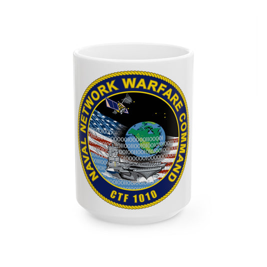 Naval Network Warfare Command CFT 1010 (U.S. Navy) White Coffee Mug-15oz-The Sticker Space