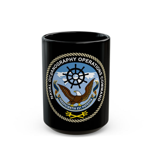 Naval Oceangraphy Operations Command (U.S. Navy) Black Coffee Mug-15oz-The Sticker Space
