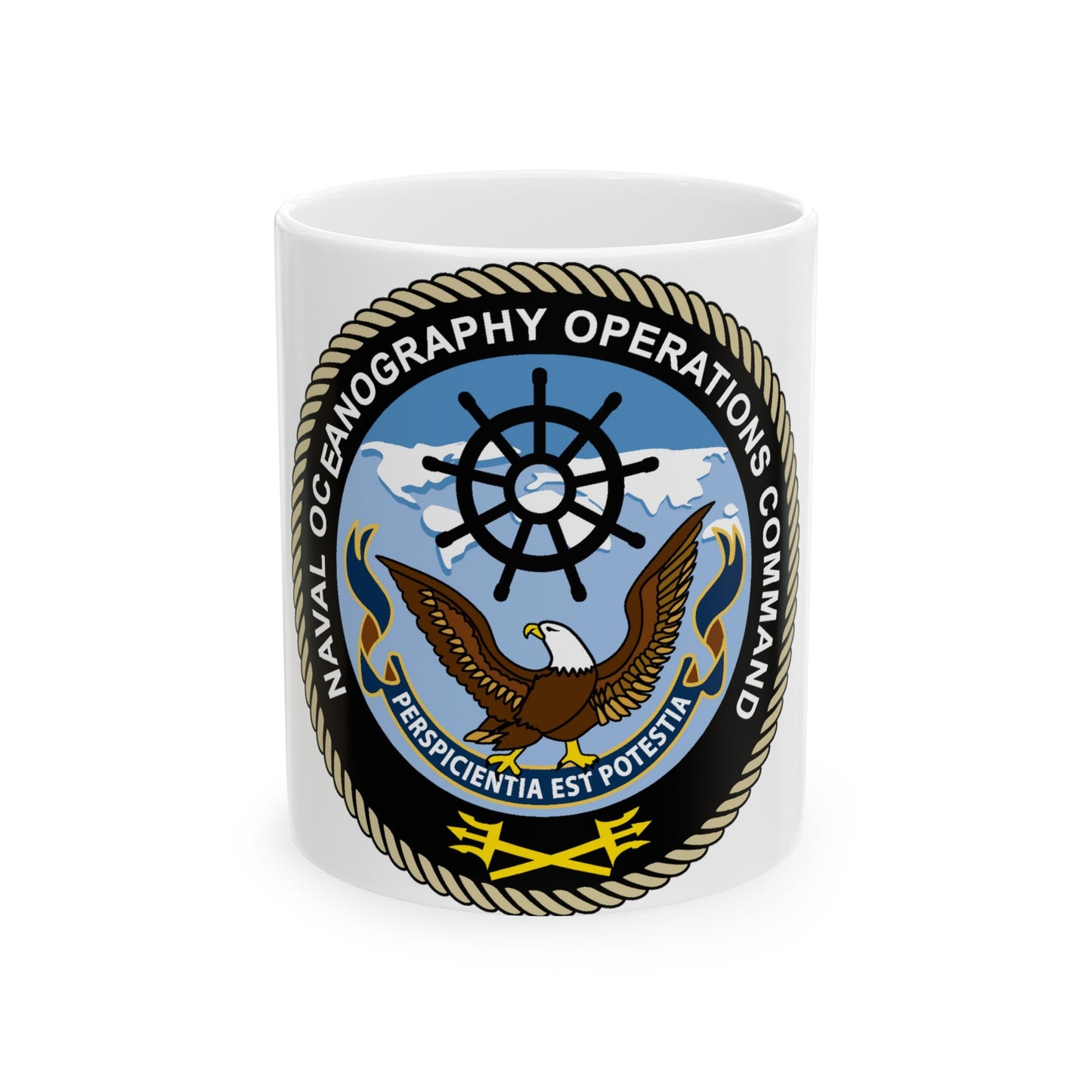Naval Oceangraphy Operations Command (U.S. Navy) White Coffee Mug-11oz-The Sticker Space