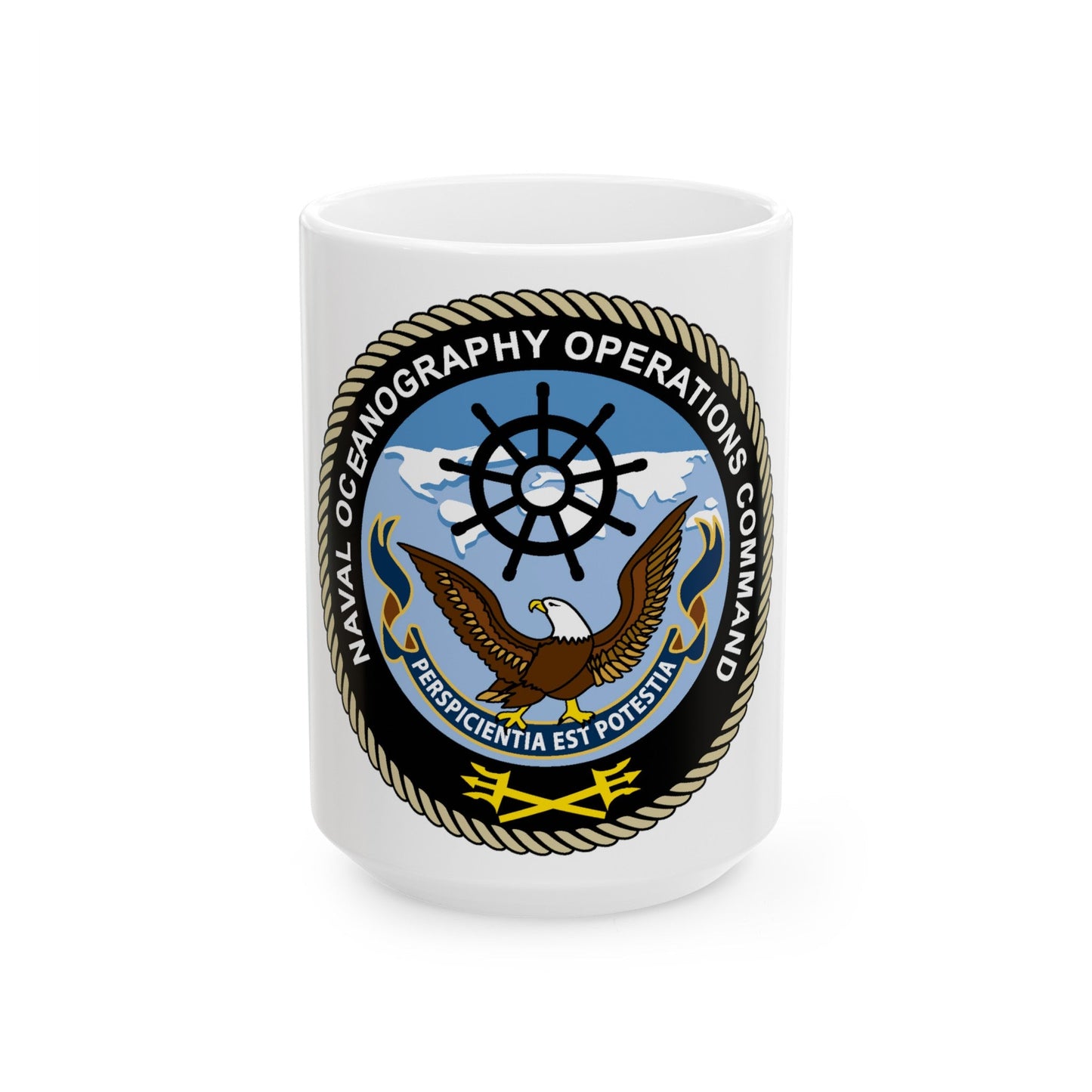 Naval Oceangraphy Operations Command (U.S. Navy) White Coffee Mug-15oz-The Sticker Space
