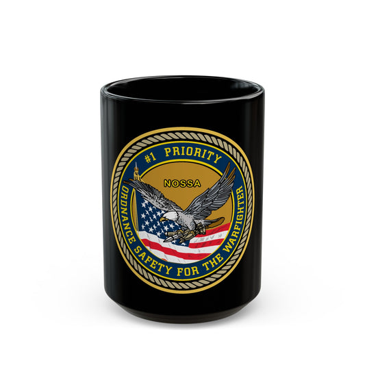Naval Ordinance Safety and Security (U.S. Navy) Black Coffee Mug-15oz-The Sticker Space