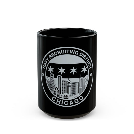 Naval Recruiting District Chicago (U.S. Navy) Black Coffee Mug-15oz-The Sticker Space