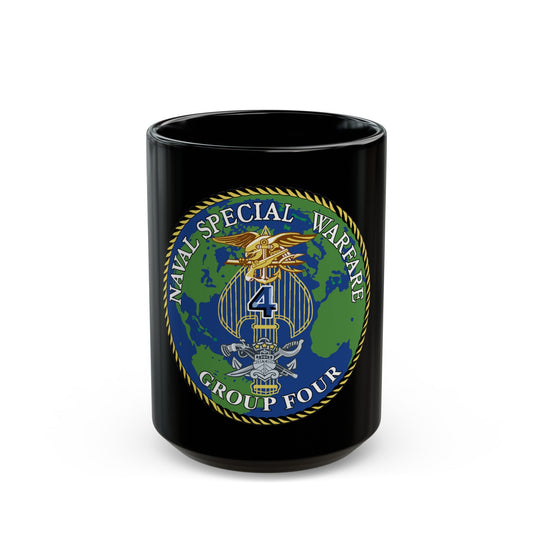 Naval Special Warfare Group 4 (U.S. Navy) Black Coffee Mug-15oz-The Sticker Space
