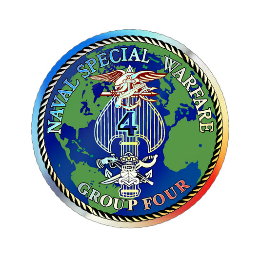 Naval Special Warfare Group 4 (U.S. Navy) Holographic STICKER Die-Cut Vinyl Decal-6 Inch-The Sticker Space