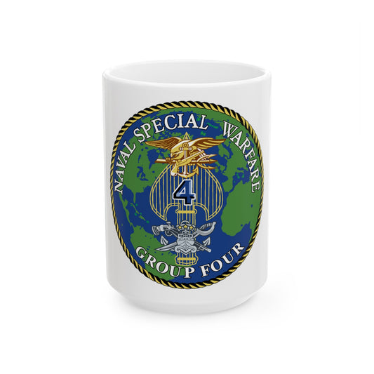 Naval Special Warfare Group 4 (U.S. Navy) White Coffee Mug-15oz-The Sticker Space
