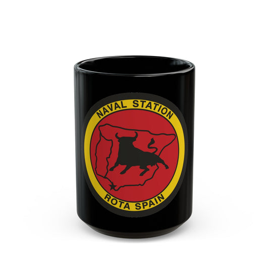 Naval Station Rota Spain (U.S. Navy) Black Coffee Mug-15oz-The Sticker Space