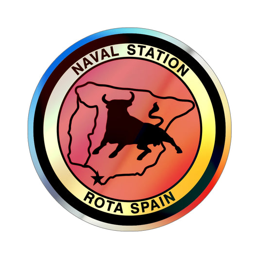 Naval Station Rota Spain (U.S. Navy) Holographic STICKER Die-Cut Vinyl Decal-6 Inch-The Sticker Space
