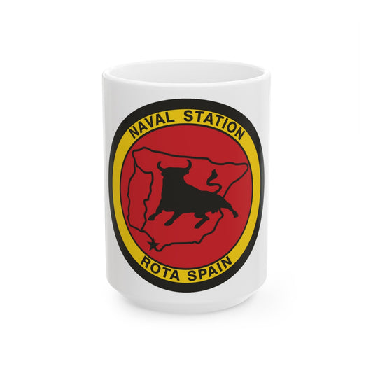 Naval Station Rota Spain (U.S. Navy) White Coffee Mug-15oz-The Sticker Space