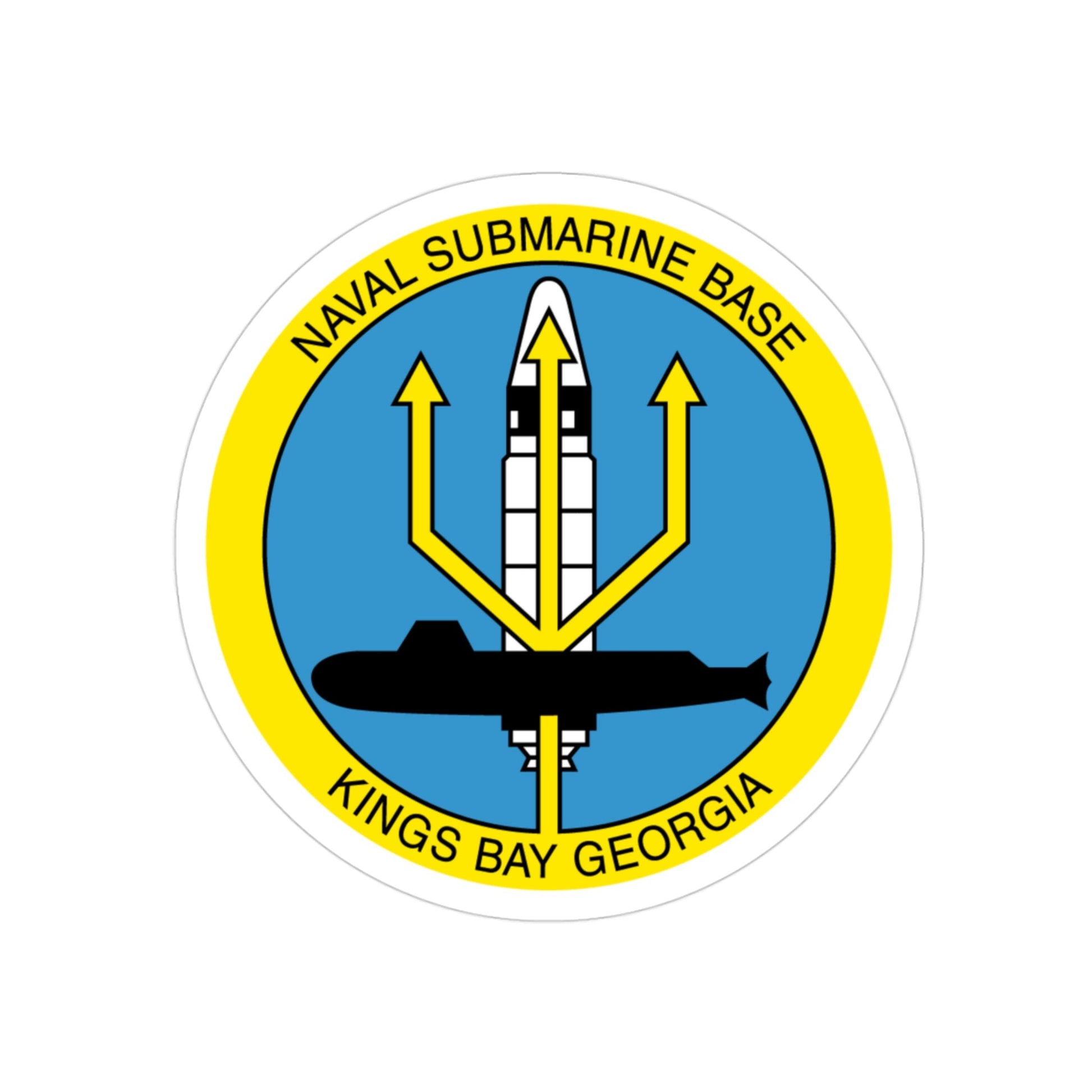 Naval Submarine Base Kings Bay Georgia (U.S. Navy) Transparent STICKER Die-Cut Vinyl Decal-3 Inch-The Sticker Space