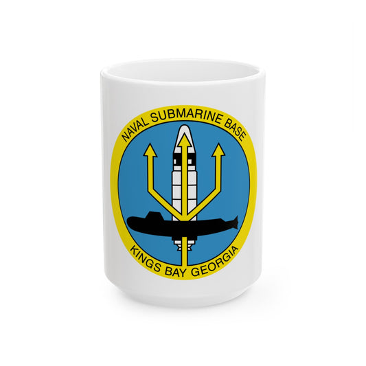 Naval Submarine Base Kings Bay Georgia (U.S. Navy) White Coffee Mug-15oz-The Sticker Space