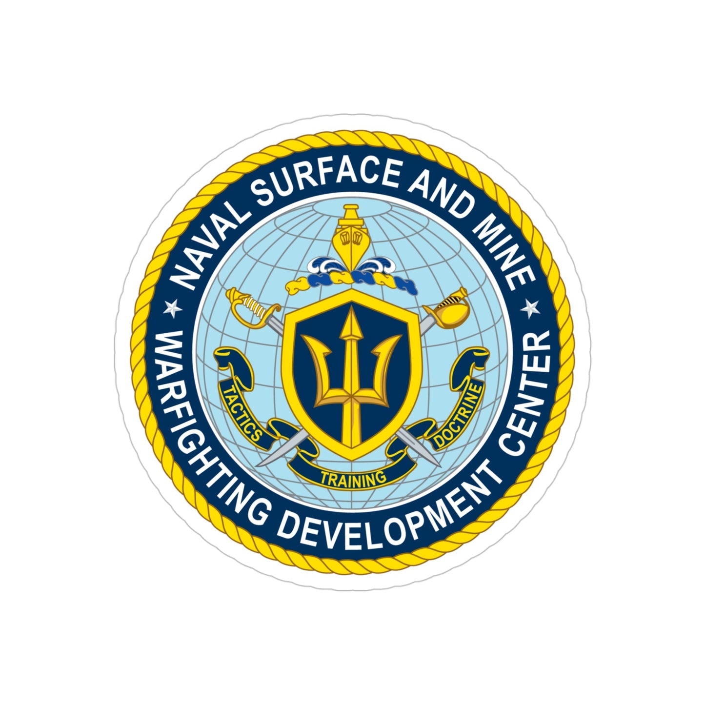 Naval Surface & Mine Warfighting Dev Center (U.S. Navy) Transparent STICKER Die-Cut Vinyl Decal-4 Inch-The Sticker Space
