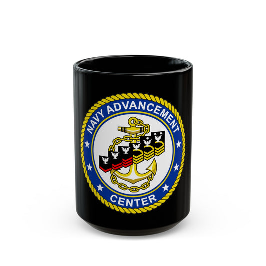 Navy Advancement Center NAC (U.S. Navy) Black Coffee Mug-15oz-The Sticker Space