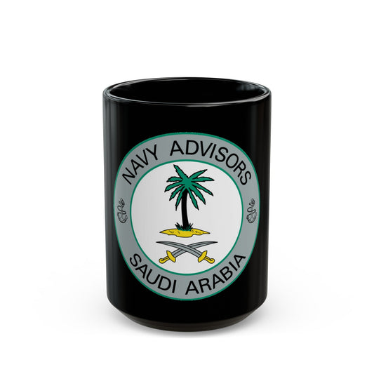 Navy Advisors Saudi Arabia (U.S. Navy) Black Coffee Mug-15oz-The Sticker Space