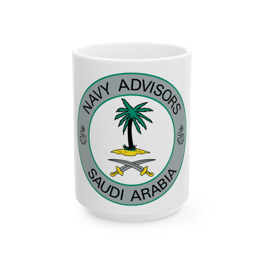 Navy Advisors Saudi Arabia (U.S. Navy) White Coffee Mug-15oz-The Sticker Space