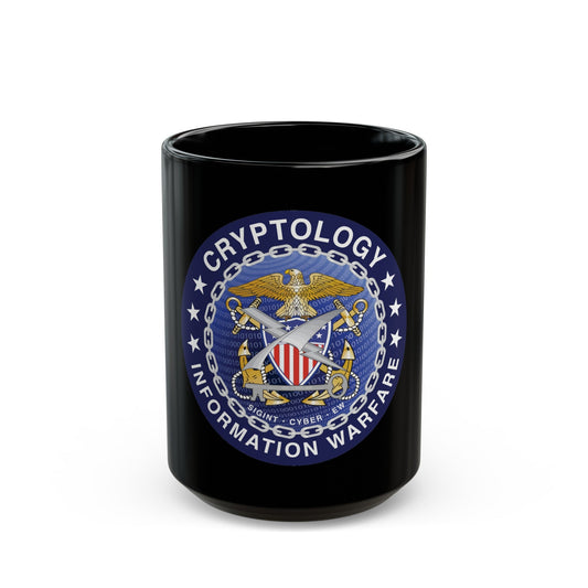 Navy cryptologic community (U.S. Navy) Black Coffee Mug-15oz-The Sticker Space