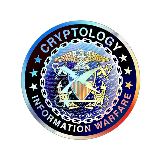 Navy Cryptologic Community (U.S. Navy) Holographic STICKER Die-Cut Vinyl Decal-6 Inch-The Sticker Space