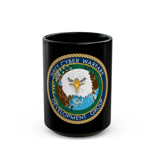 Navy Cyber Warfare Development Group (U.S. Navy) Black Coffee Mug-15oz-The Sticker Space