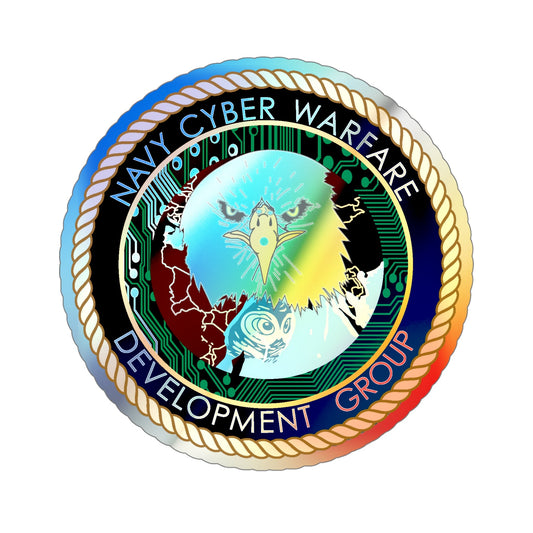 Navy Cyber Warfare Development Group (U.S. Navy) Holographic STICKER Die-Cut Vinyl Decal-6 Inch-The Sticker Space