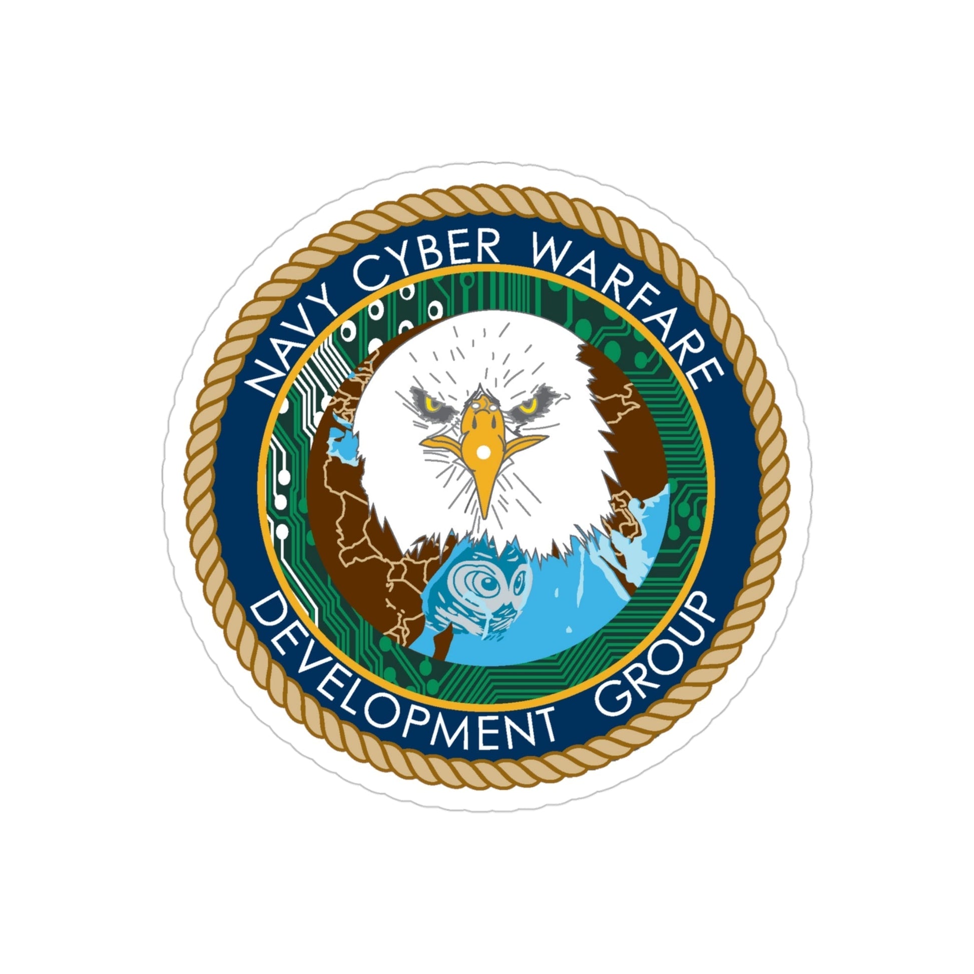 Navy Cyber Warfare Development Group (U.S. Navy) Transparent STICKER Die-Cut Vinyl Decal-4 Inch-The Sticker Space