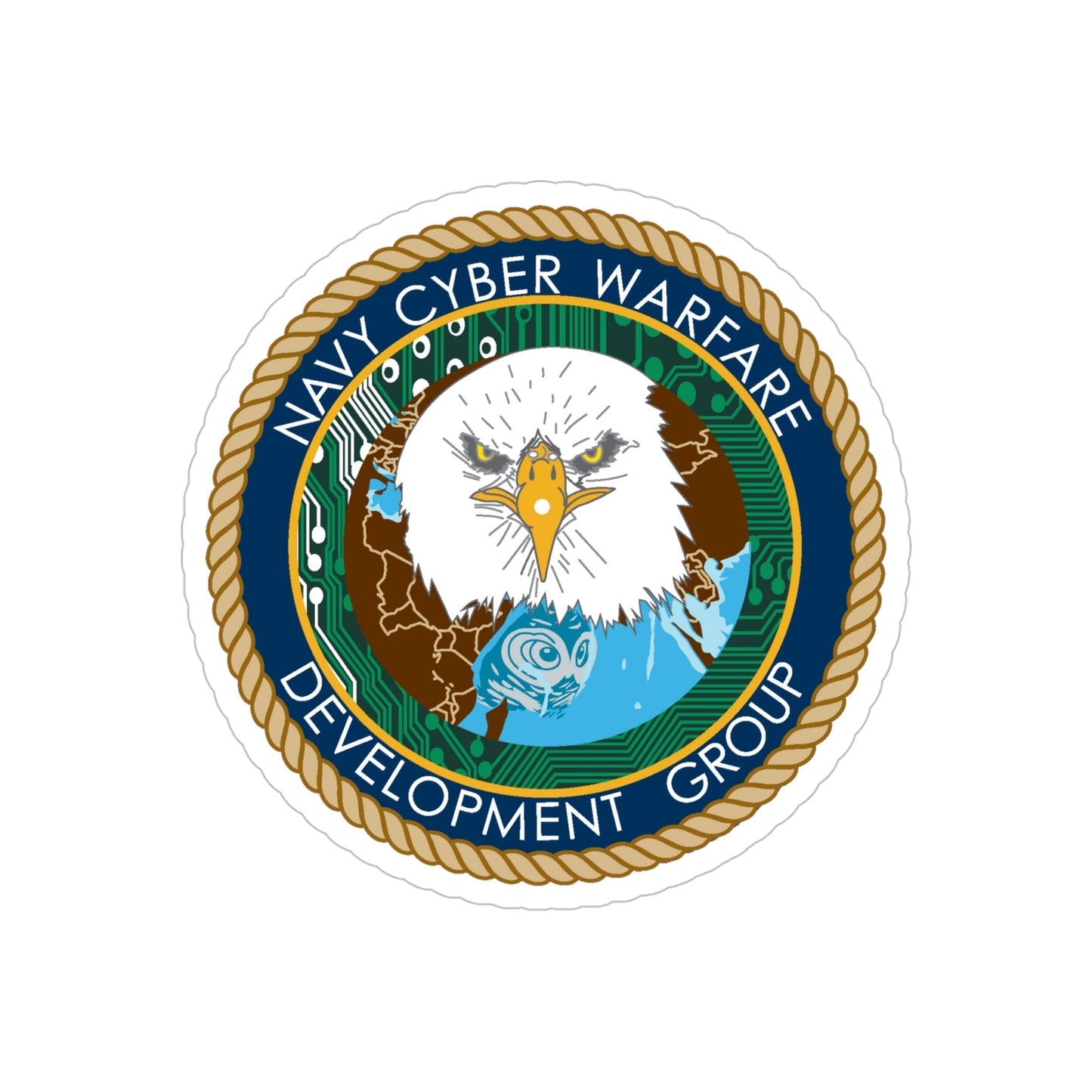 Navy Cyber Warfare Development Group (U.S. Navy) Transparent STICKER Die-Cut Vinyl Decal-5 Inch-The Sticker Space