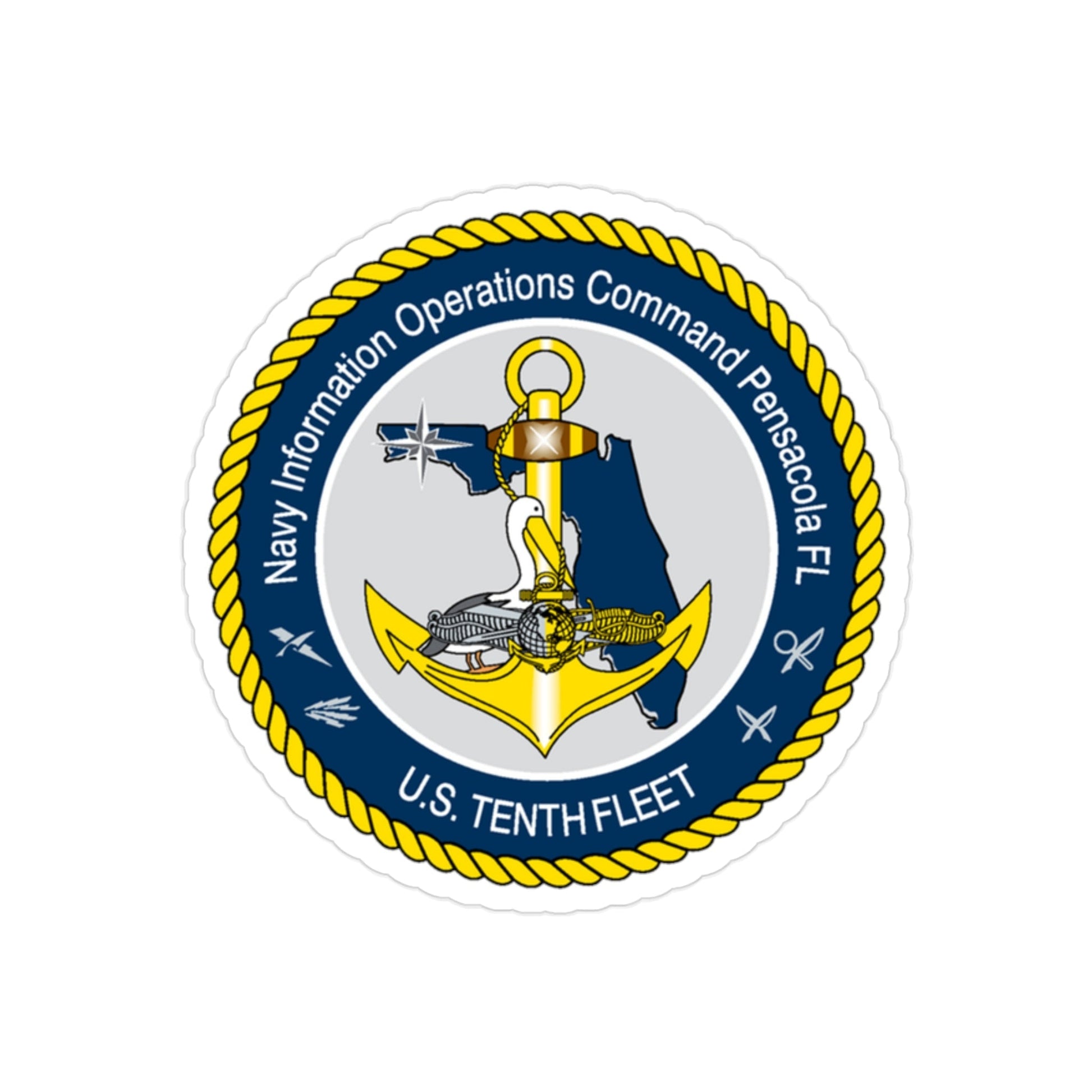 Navy Information Operations Command Pensacola FL US Tenth Fleet (U.S. Navy) Transparent STICKER Die-Cut Vinyl Decal-2 Inch-The Sticker Space