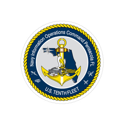 Navy Information Operations Command Pensacola FL US Tenth Fleet (U.S. Navy) Transparent STICKER Die-Cut Vinyl Decal-3 Inch-The Sticker Space