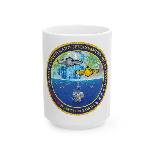 NCTS Hampton Roads (U.S. Navy) White Coffee Mug-15oz-The Sticker Space