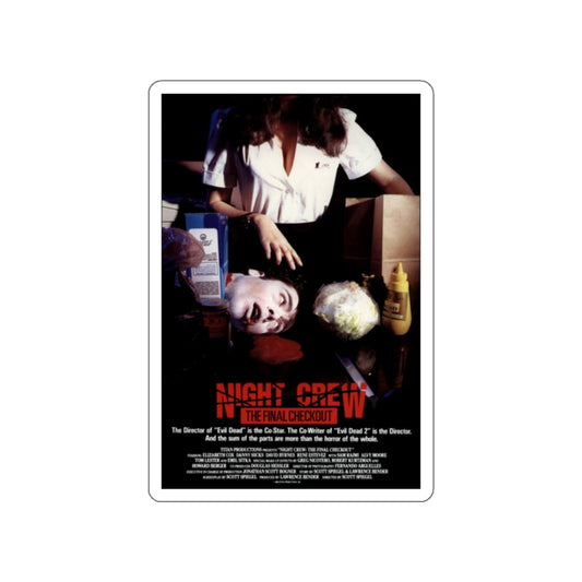 NIGHT CREW THE FINAL CHECKOUT (INTRUDER) 1989 Movie Poster STICKER Vinyl Die-Cut Decal-White-The Sticker Space