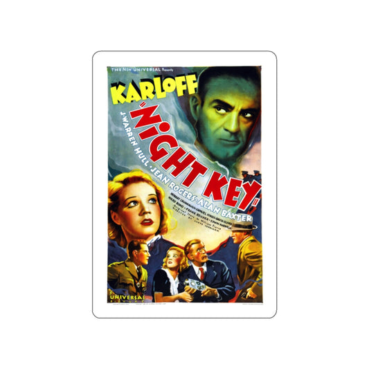 NIGHT KEY 1937 Movie Poster STICKER Vinyl Die-Cut Decal-White-The Sticker Space