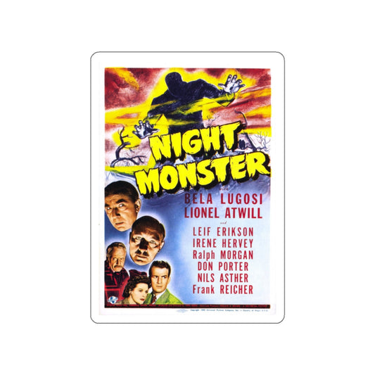NIGHT MONSTER (2) 1942 Movie Poster STICKER Vinyl Die-Cut Decal-White-The Sticker Space