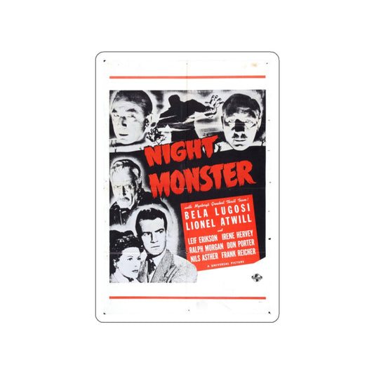 NIGHT MONSTER (3) 1942 Movie Poster STICKER Vinyl Die-Cut Decal-White-The Sticker Space