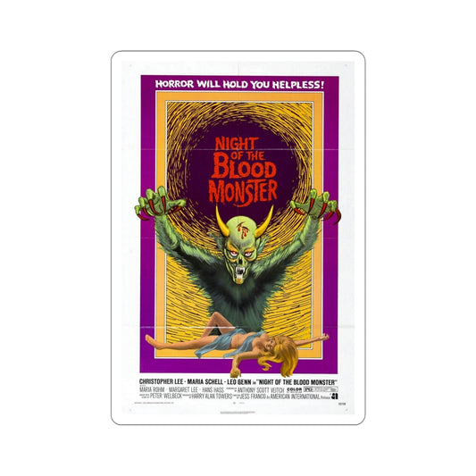 Night of the Blood Monster 1972 Movie Poster STICKER Vinyl Die-Cut Decal-6 Inch-The Sticker Space