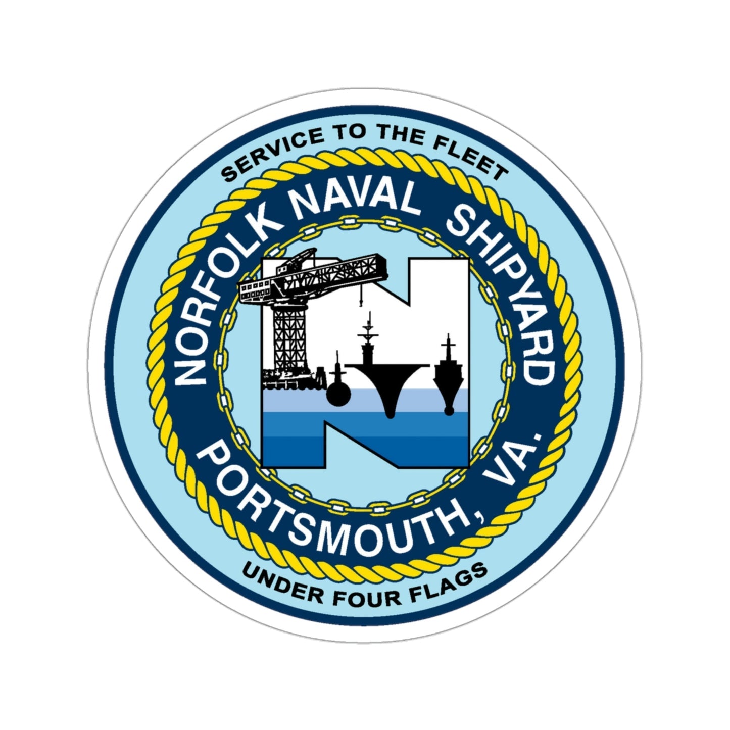 Norfolk Naval Shipyard Portsmouth VA (U.S. Navy) STICKER Vinyl Die-Cut Decal-3 Inch-The Sticker Space