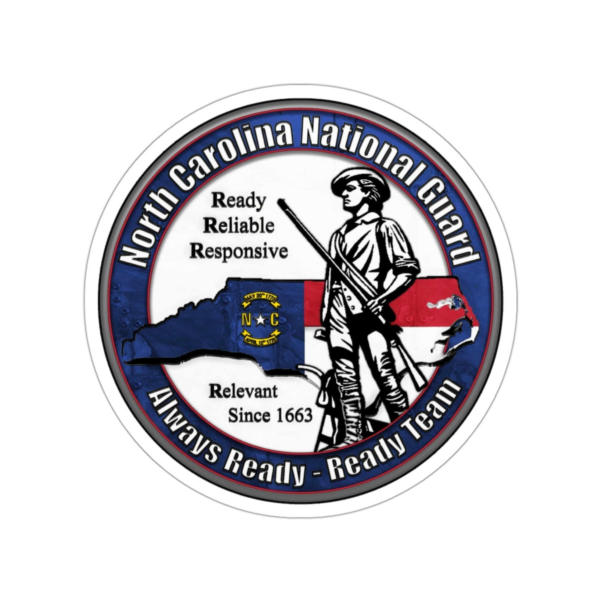 North Carolina National Guard STICKER Vinyl Die-Cut Decal-3 Inch-The Sticker Space