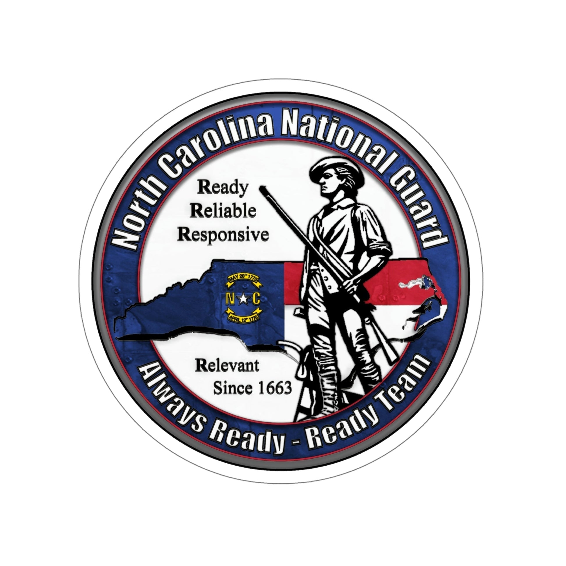 North Carolina National Guard STICKER Vinyl Die-Cut Decal-6 Inch-The Sticker Space
