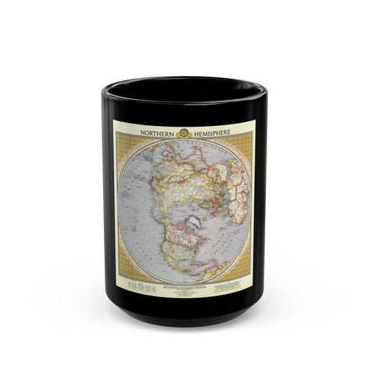 Northern Hemisphere (1946) (Map) Black Coffee Mug-15oz-The Sticker Space