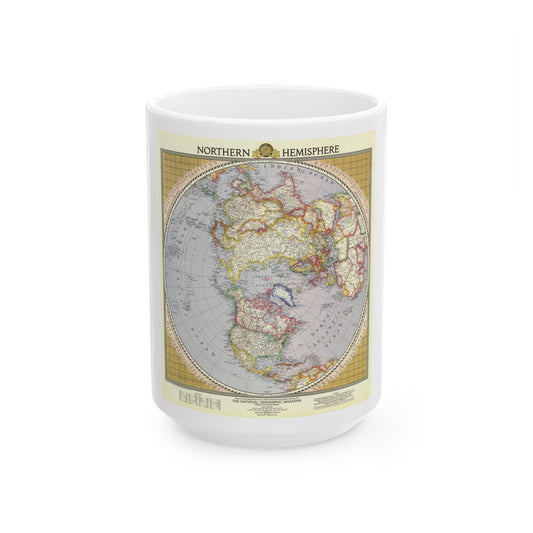 Northern Hemisphere (1946) (Map) White Coffee Mug-15oz-The Sticker Space