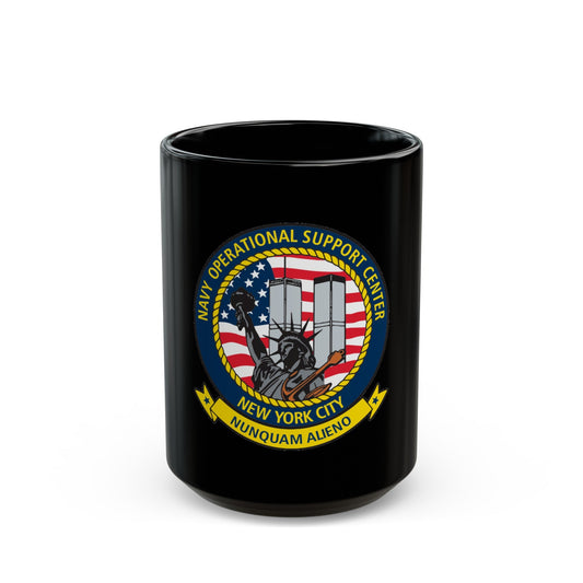 NOSC NYC (U.S. Navy) Black Coffee Mug-15oz-The Sticker Space
