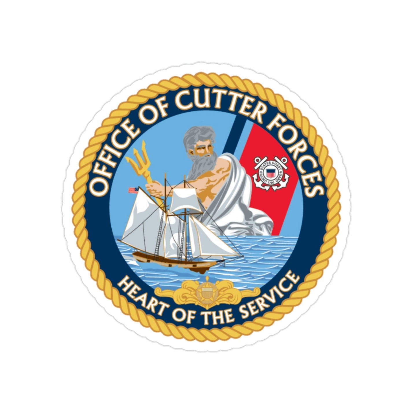 Office of Cutter Forces (U.S. Coast Guard) Transparent STICKER Die-Cut Vinyl Decal-2 Inch-The Sticker Space
