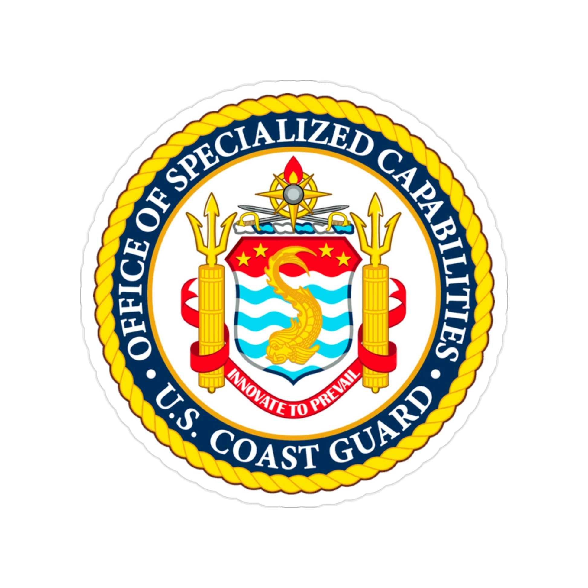Office of Specialized Capabilities USCG (U.S. Coast Guard) Transparent STICKER Die-Cut Vinyl Decal-2 Inch-The Sticker Space