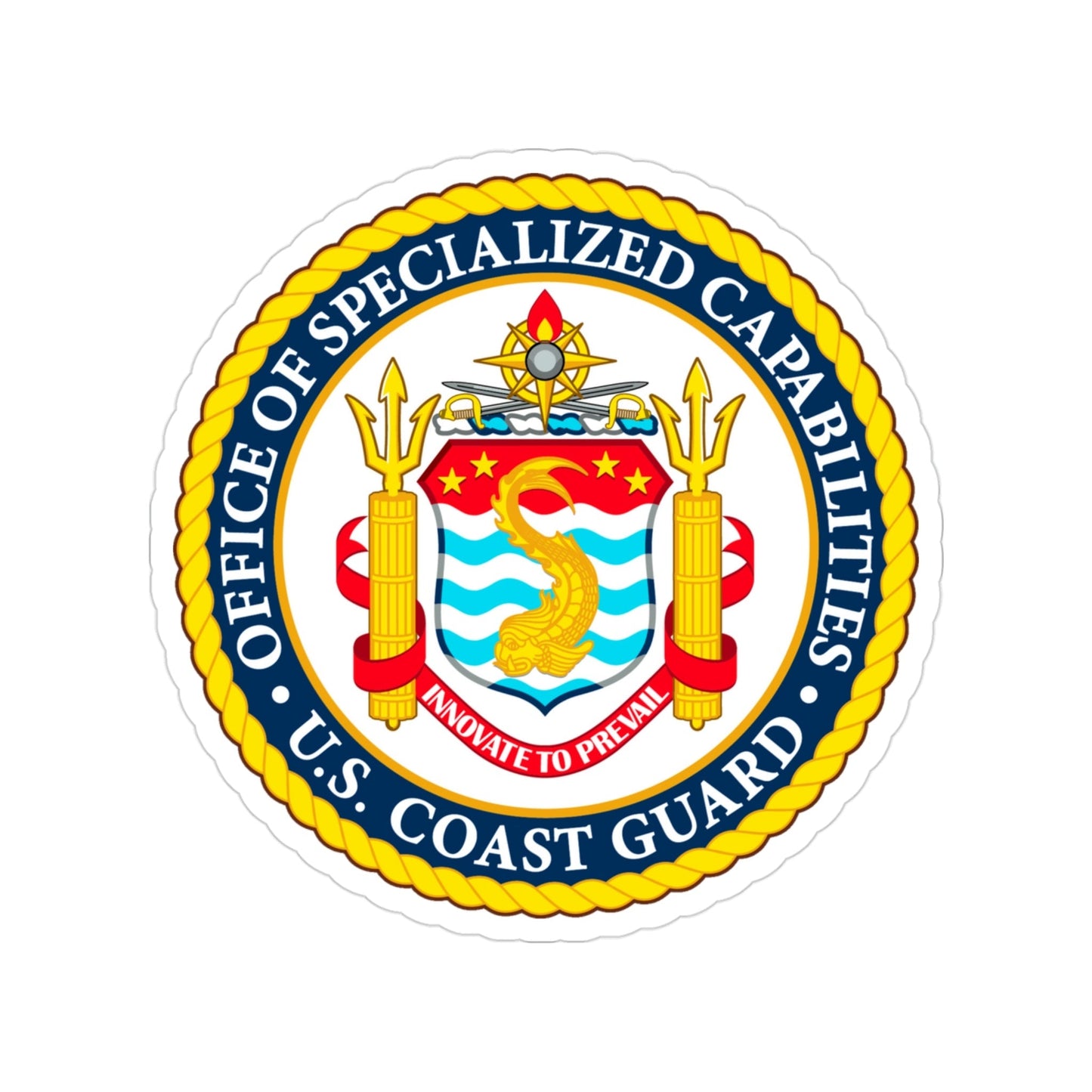 Office of Specialized Capabilities USCG (U.S. Coast Guard) Transparent STICKER Die-Cut Vinyl Decal-3 Inch-The Sticker Space