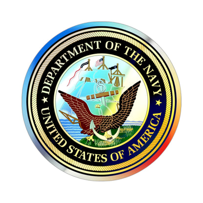 Official Seal of the Department of the Navy (U.S. Navy) Holographic STICKER Die-Cut Vinyl Decal-2 Inch-The Sticker Space