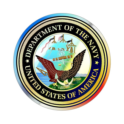 Official Seal of the Department of the Navy (U.S. Navy) Holographic STICKER Die-Cut Vinyl Decal-5 Inch-The Sticker Space