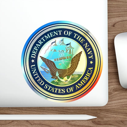 Official Seal of the Department of the Navy (U.S. Navy) Holographic STICKER Die-Cut Vinyl Decal-The Sticker Space