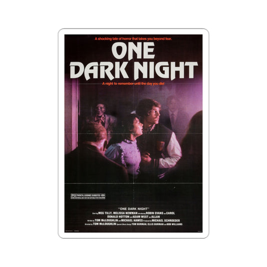 One Dark Night 1983 Movie Poster STICKER Vinyl Die-Cut Decal-2 Inch-The Sticker Space