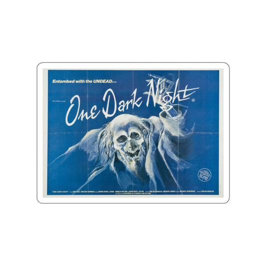 ONE DARK NIGHT (2) 1982 Movie Poster STICKER Vinyl Die-Cut Decal-White-The Sticker Space