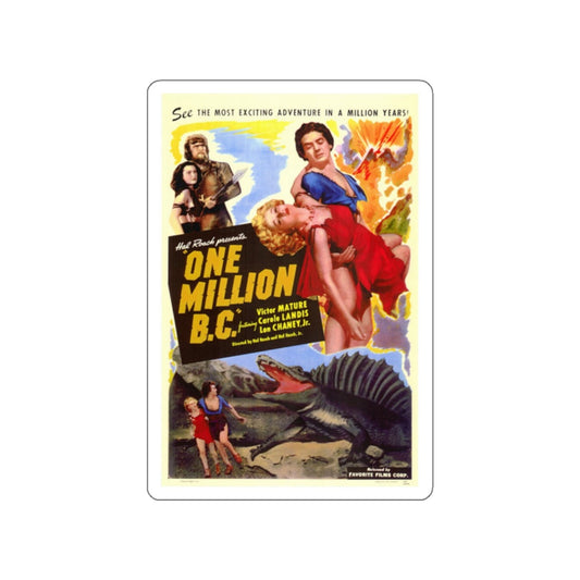 ONE MILLION B.C. 1940 Movie Poster STICKER Vinyl Die-Cut Decal-White-The Sticker Space