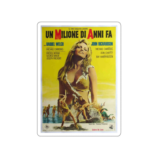ONE MILLION YEARS B.C (ITALIAN) 1986 Movie Poster STICKER Vinyl Die-Cut Decal-White-The Sticker Space